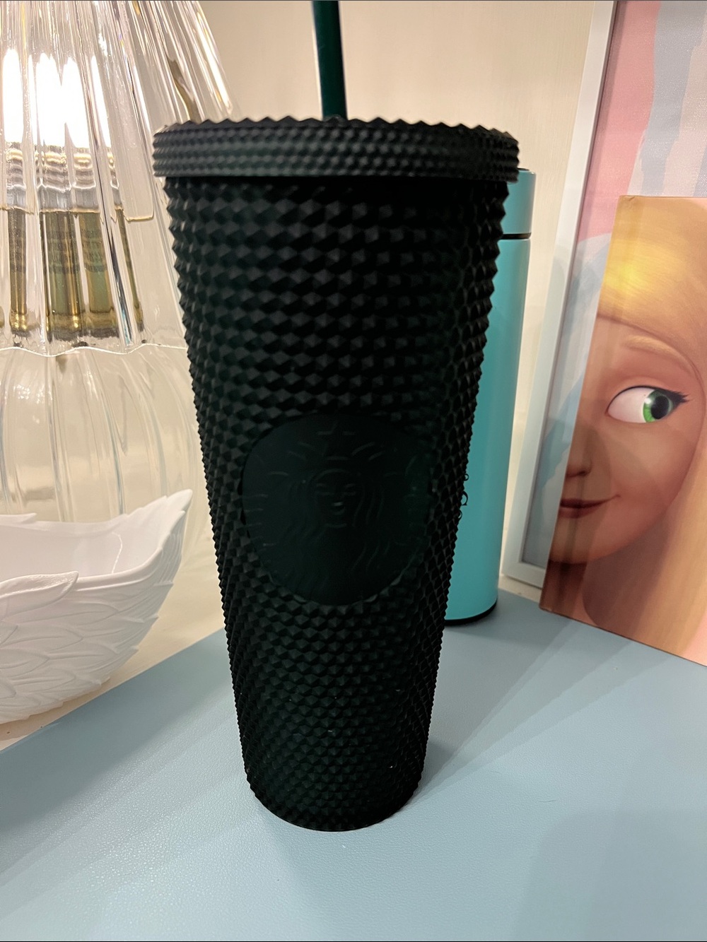 Starbucks Matte Dark Green Studded Reusable Tumbler with Straw